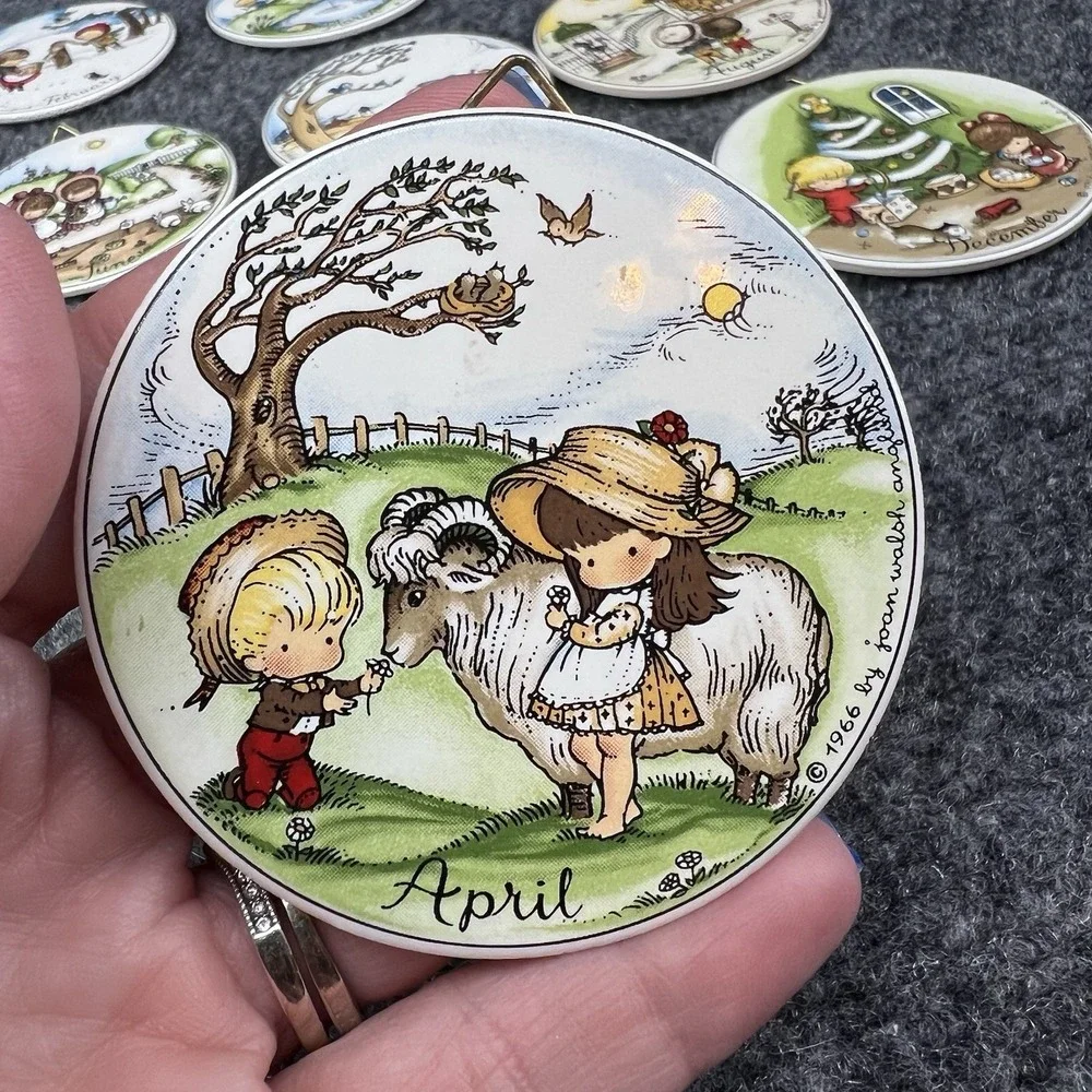 12 Joan Walsh Anglund Children Of West Germany Month Ornaments 1966 Mini Plates
